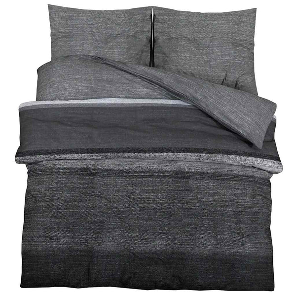 Bettwäsche-Set Dunkelgrau 200x220 cm Baumwolle