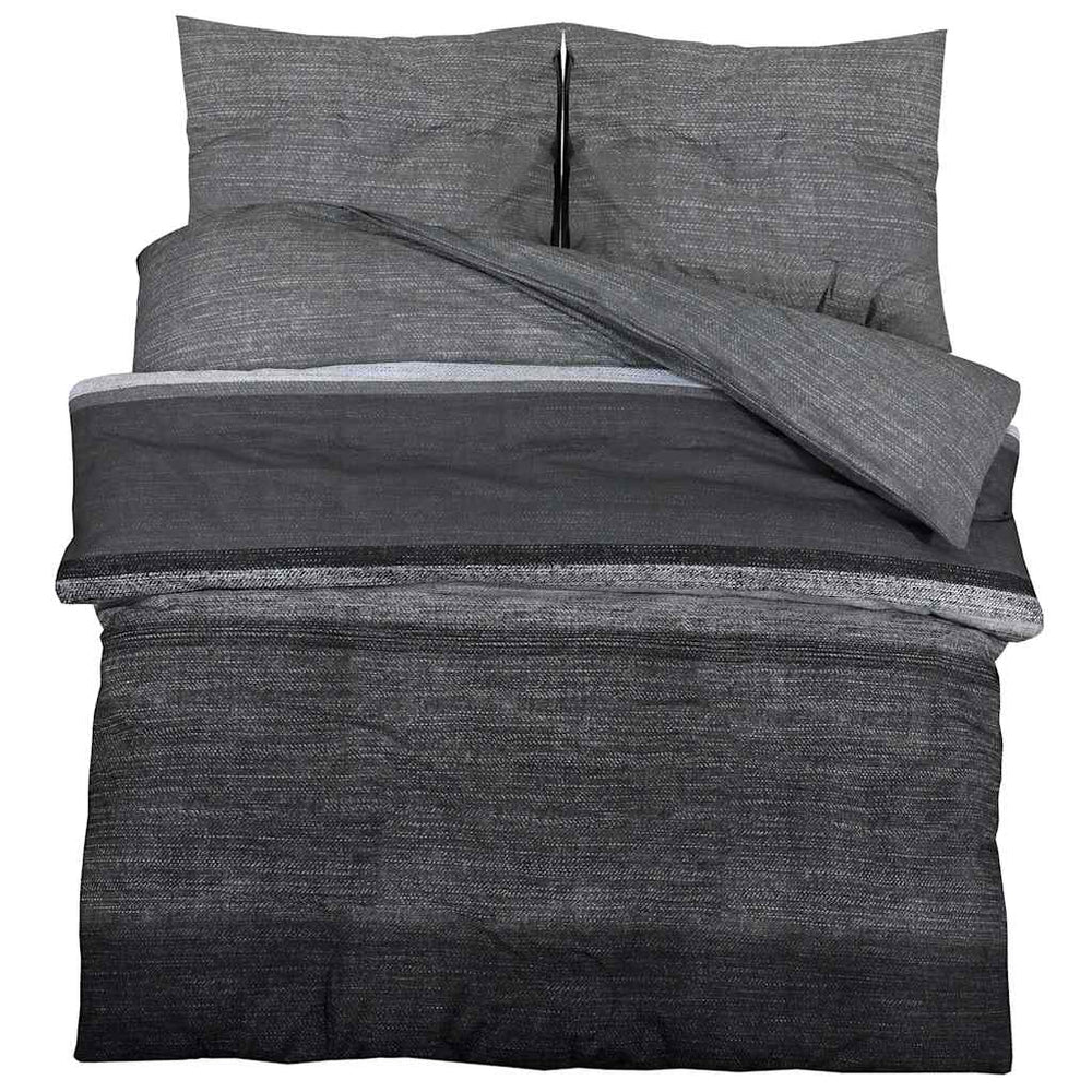 Bettwäsche-Set Dunkelgrau 260x220 cm Baumwolle