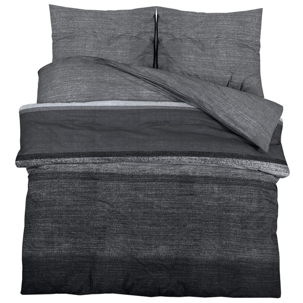 Bettwäsche-Set Dunkelgrau 260x220 cm Baumwolle