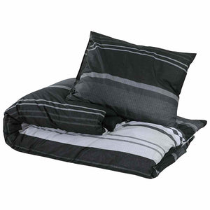 Bettwäsche-Set Schwarz und Weiß 200x200 cm Baumwolle