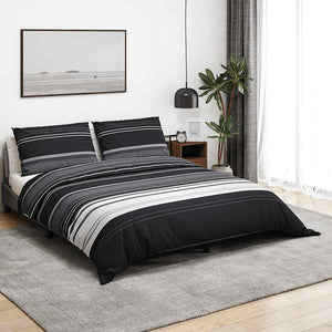 Bettwäsche-Set Schwarz und Weiß 135x200 cm Baumwolle