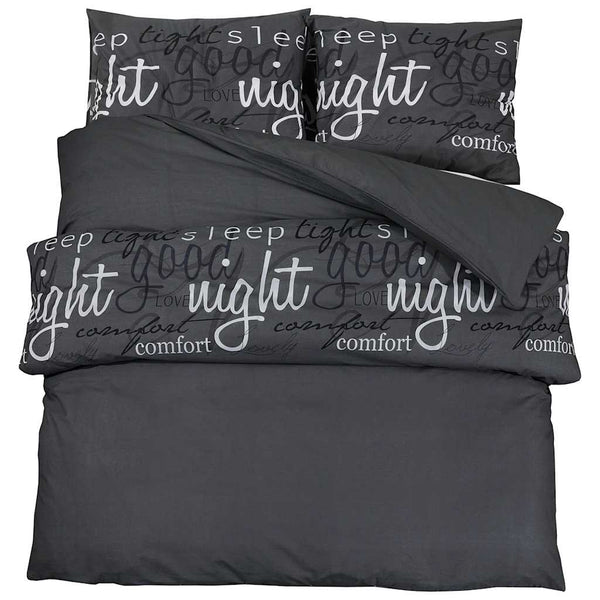 Bettwäsche-Set Schwarz 240x220 cm Baumwolle