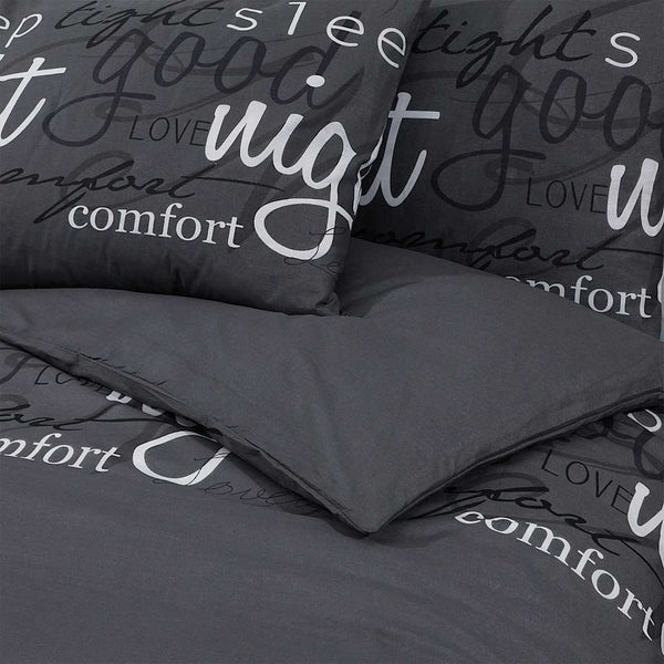 Bettwäsche-Set Schwarz 155x220 cm Baumwolle
