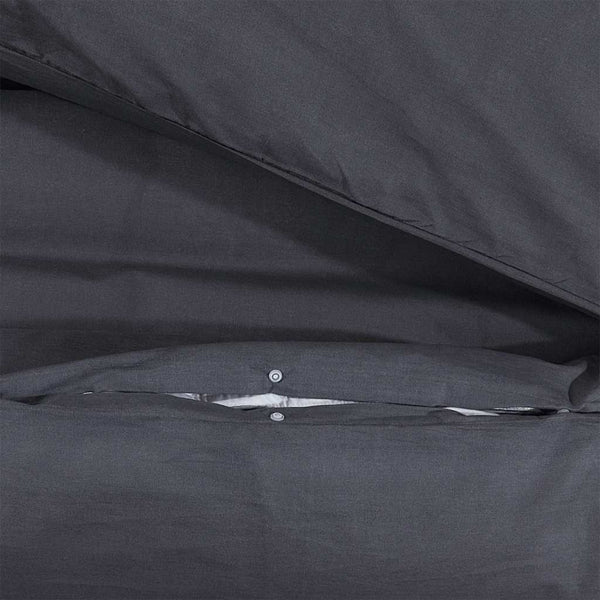 Bettwäsche-Set Schwarz 225x220 cm Baumwolle