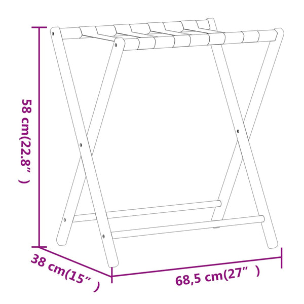 Bambus Gepäckablage, Klappbar 68,5 cm