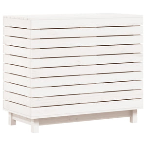 vidaXL Coffre à linge blanc 88,5x44x76 cm bois de pin massif