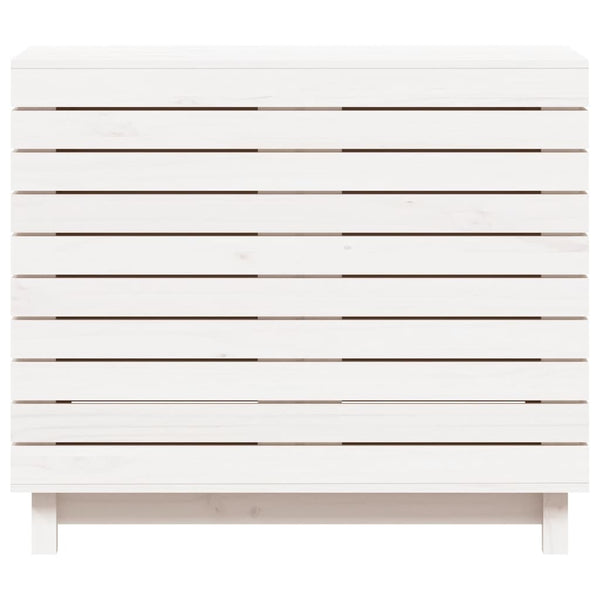 vidaXL Coffre à linge blanc 88,5x44x76 cm bois de pin massif