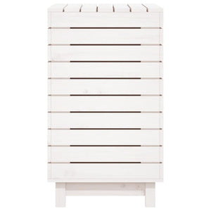vidaXL Coffre à linge blanc 88,5x44x76 cm bois de pin massif