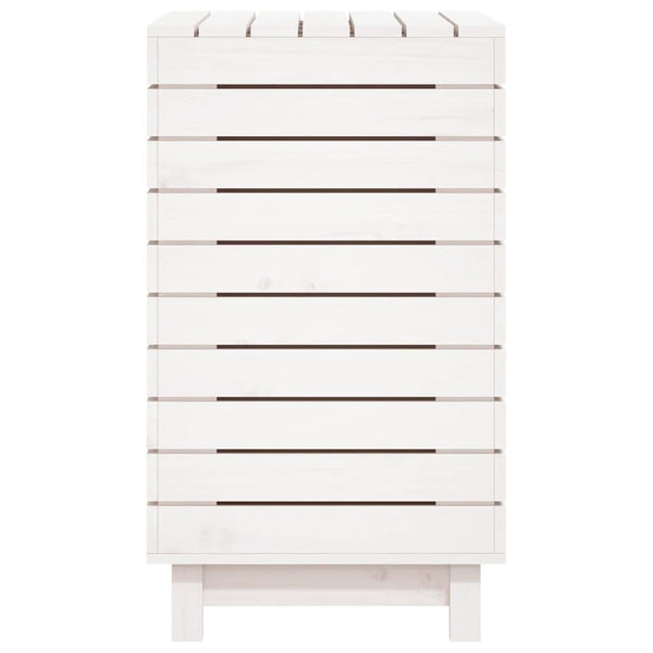 vidaXL Coffre à linge blanc 88,5x44x76 cm bois de pin massif