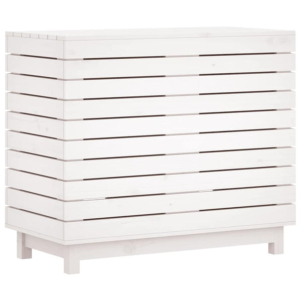 vidaXL Coffre à linge blanc 88,5x44x76 cm bois de pin massif