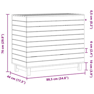 vidaXL Coffre à linge blanc 88,5x44x76 cm bois de pin massif