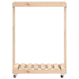 vidaXL Range-bûches sur roulettes 76,5x40x108 cm en pin massif