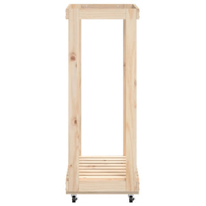 vidaXL Range-bûches sur roulettes 76,5x40x108 cm en pin massif