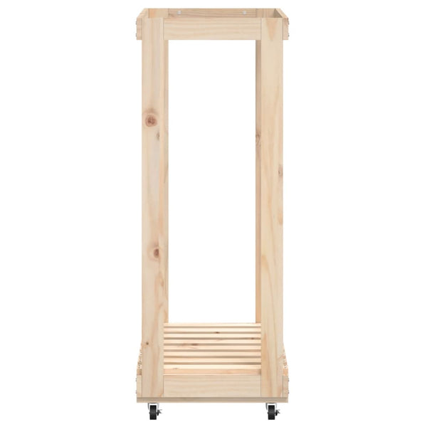 vidaXL Range-bûches sur roulettes 76,5x40x108 cm en pin massif