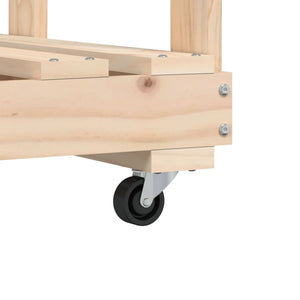 vidaXL Range-bûches sur roulettes 76,5x40x108 cm en pin massif