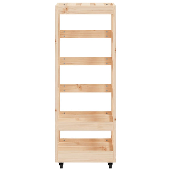 Kaminholzregal mit Rollen Kiefer Massivholz 110cm