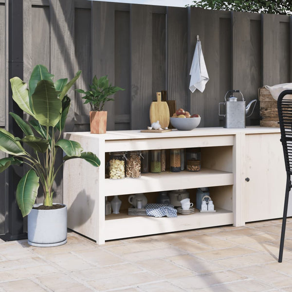 Outdoor Küchenschrank Weiß Kiefer Massivholz