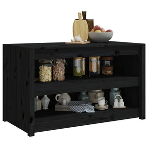 Outdoor-Küchenschrank Schwarz Kiefer Massivholz