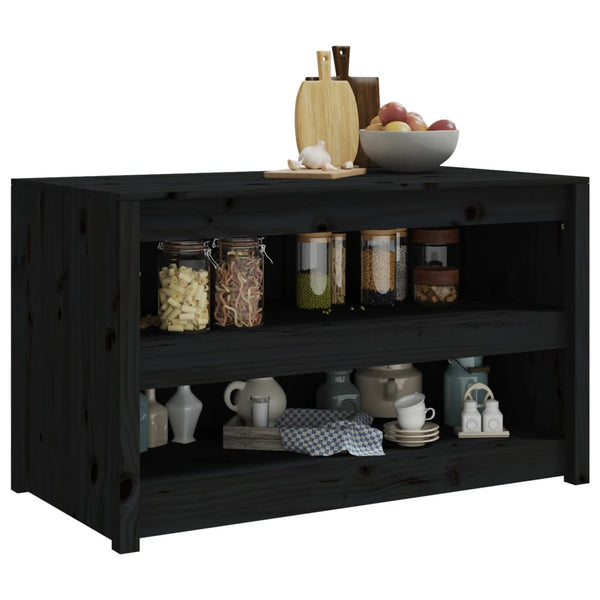 Outdoor-Küchenschrank Schwarz Kiefer Massivholz