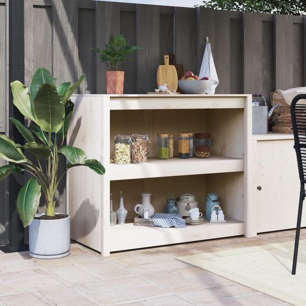 Outdoor Küchenschrank Weiß Kiefer Massivholz