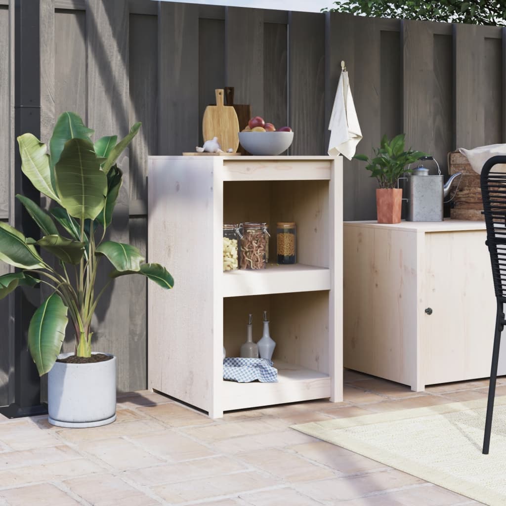 Outdoor Küchenschrank Kiefer Massivholz Weiß