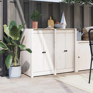 Outdoor-Küche Türen Weiß Kiefer 50x82cm 2er-Set
