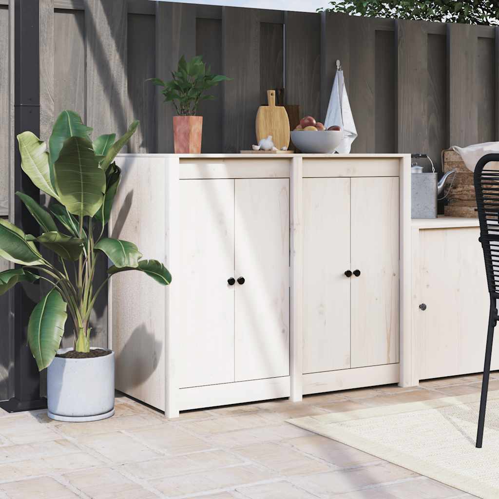 Outdoor-Küche Türen Weiß Kiefer 50x82cm 2er-Set