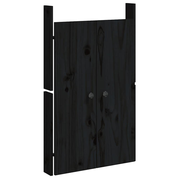 Schwarze Outdoor-Küche Türen 50x82cm Kiefer Massivholz