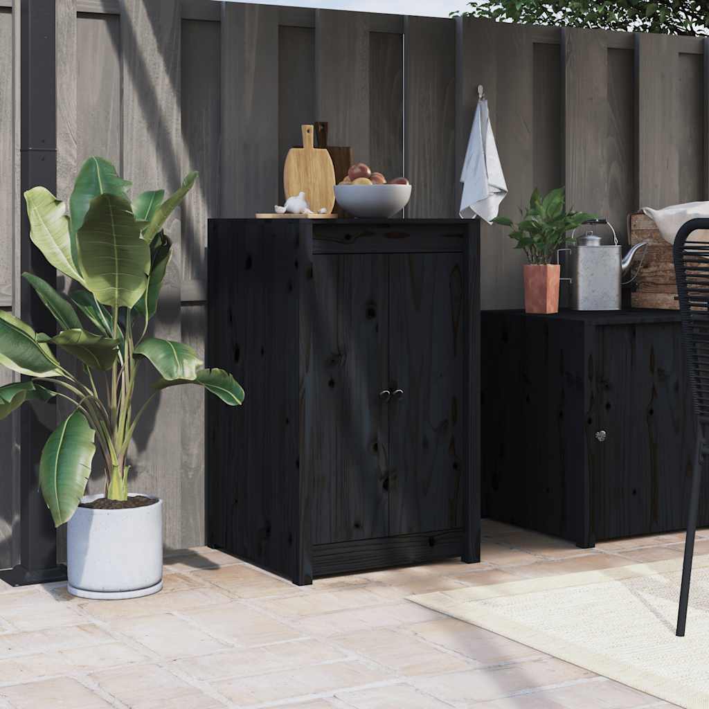 Schwarze Outdoor-Küche Türen 50x82cm Kiefer Massivholz