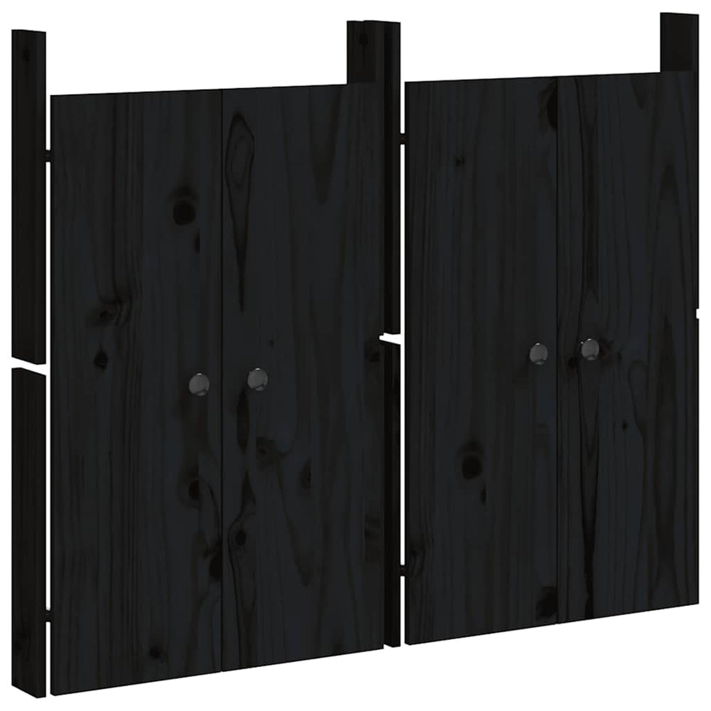 Outdoor-Küche Türen Schwarz Kiefernholz 50x82cm 2er-Set