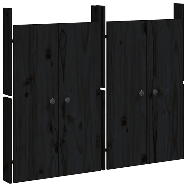 Outdoor-Küche Türen Schwarz Kiefernholz 50x82cm 2er-Set