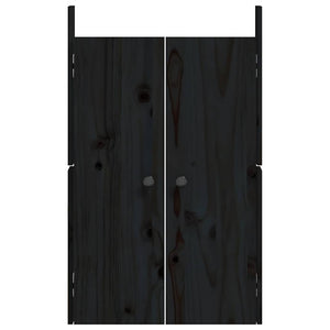 Outdoor-Küche Türen Schwarz Kiefernholz 50x82cm 2er-Set