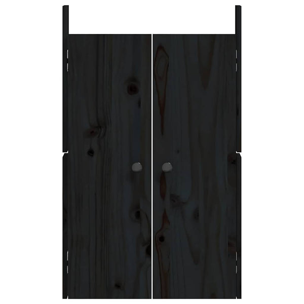 Outdoor-Küche Türen Schwarz Kiefernholz 50x82cm 2er-Set