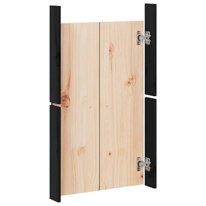 Outdoor-Küche Türen Schwarz Kiefernholz 50x82cm 2er-Set