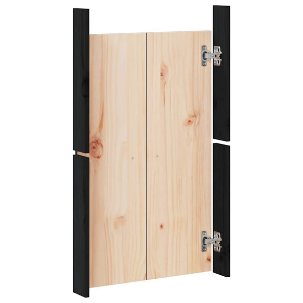 Outdoor-Küche Türen Schwarz Kiefernholz 50x82cm 2er-Set