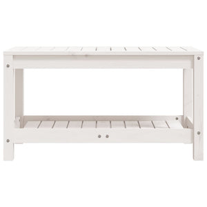 Weiße Gartenbank Kiefer Massivholz 82,5 cm