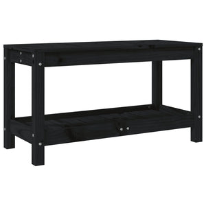 Schwarze Gartenbank Kiefer Massivholz 82,5 cm