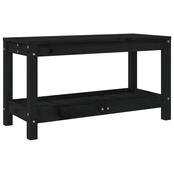 Schwarze Gartenbank Kiefer Massivholz 82,5 cm