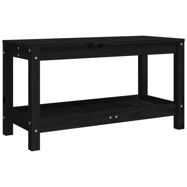 Schwarze Gartenbank Kiefer Massivholz 82,5 cm