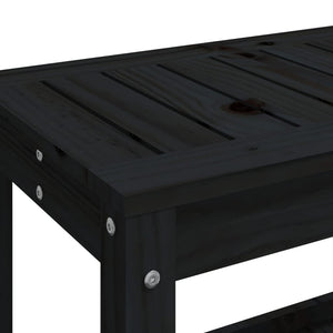 Schwarze Gartenbank Kiefer Massivholz 82,5 cm