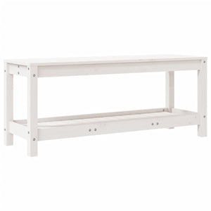 Gartenbank Weiß Kiefer Massivholz 108cm
