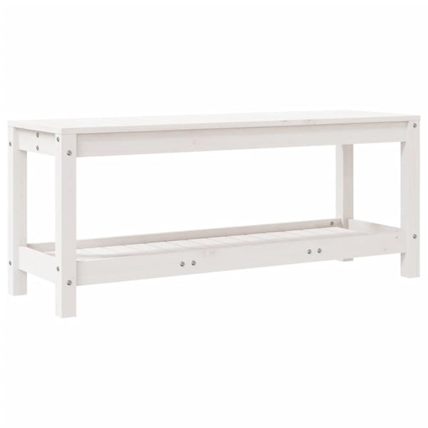 Gartenbank Weiß Kiefer Massivholz 108cm
