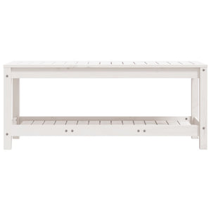 Gartenbank Weiß Kiefer Massivholz 108cm