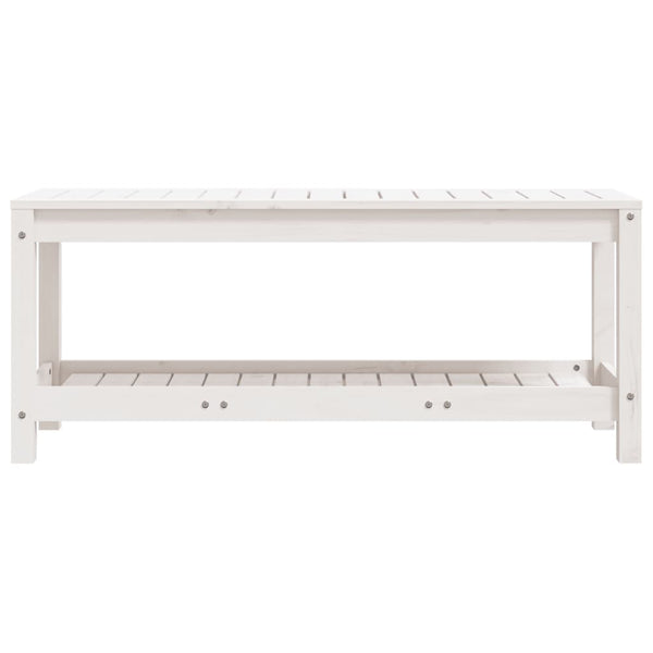 Gartenbank Weiß Kiefer Massivholz 108cm