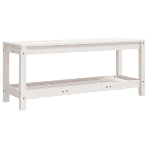 Gartenbank Weiß Kiefer Massivholz 108cm