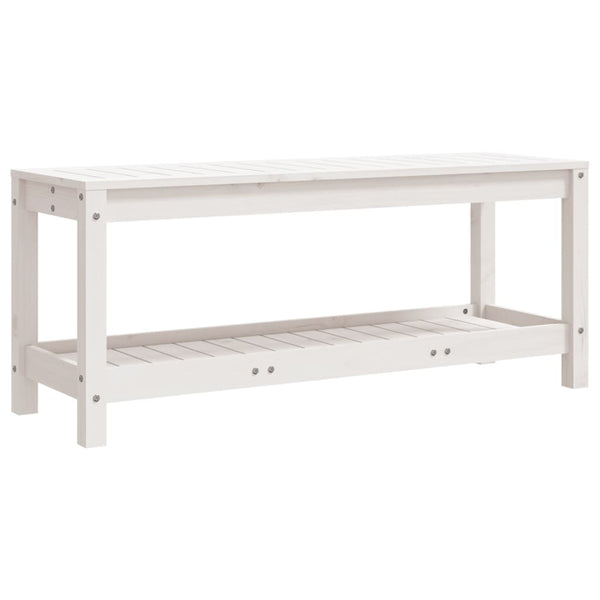 Gartenbank Weiß Kiefer Massivholz 108cm