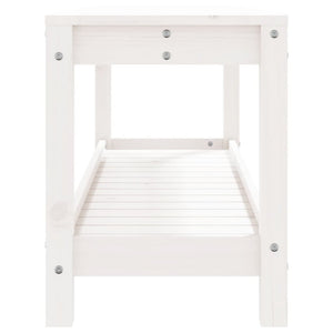 Gartenbank Weiß Kiefer Massivholz 108cm