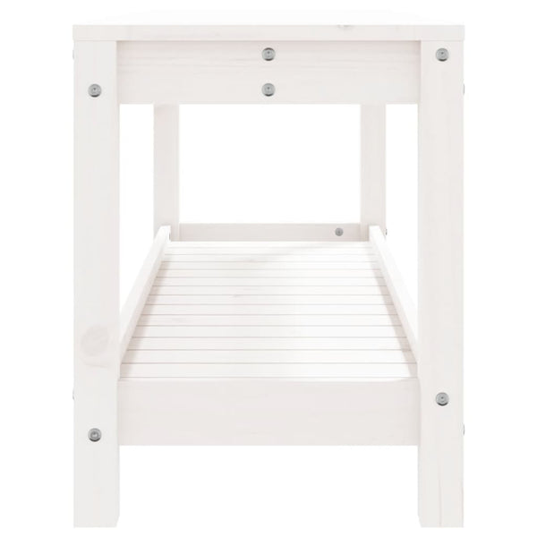 Gartenbank Weiß Kiefer Massivholz 108cm