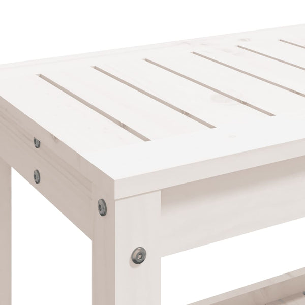 Gartenbank Weiß Kiefer Massivholz 108cm