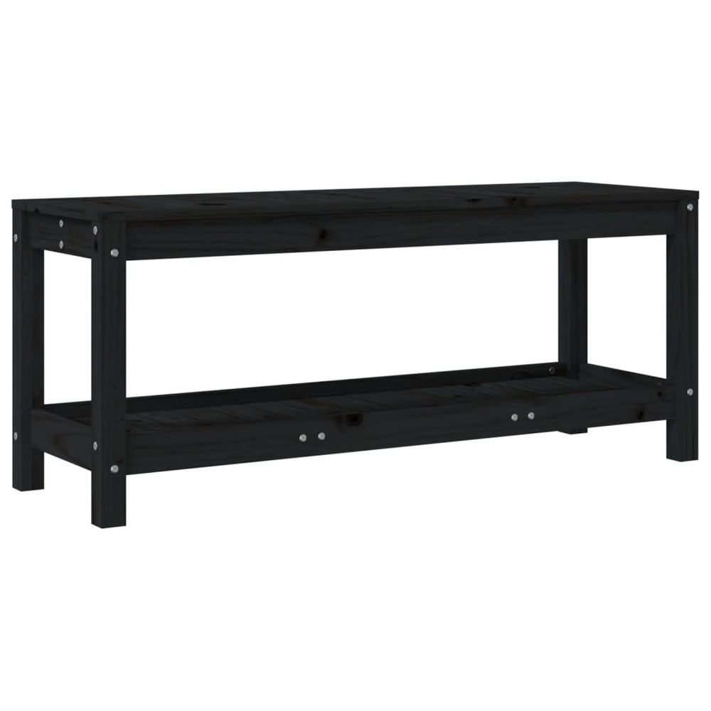 Schwarze Gartenbank 108cm Kiefer Massivholz